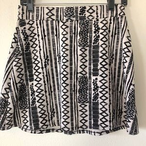 B. Jewel Aztec Textured Skater Mini Skirt